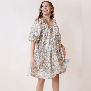 ABLE - Hannah Raglan Flounce Dress Hummus, Size Medium